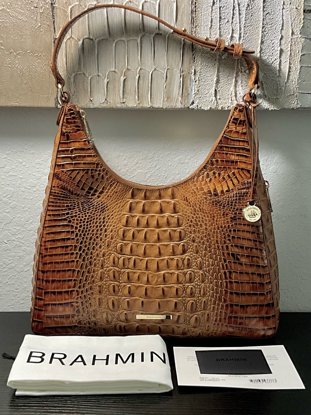 Brahmin Tabitha TOASTED ALMOND MELBOURNE Leather W/Eye NWT
